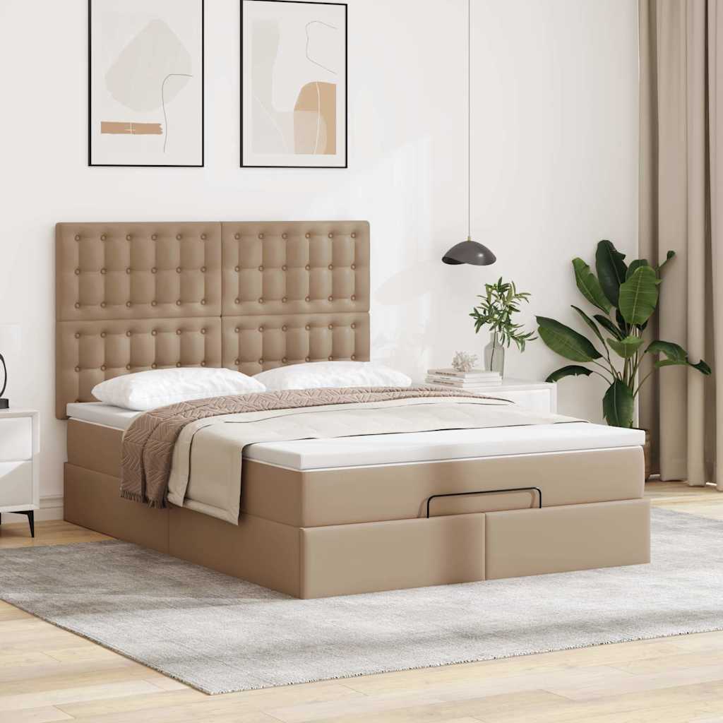 Struttura Letto Pouf con Materasso 140x190 cm Similpelle | homemem39