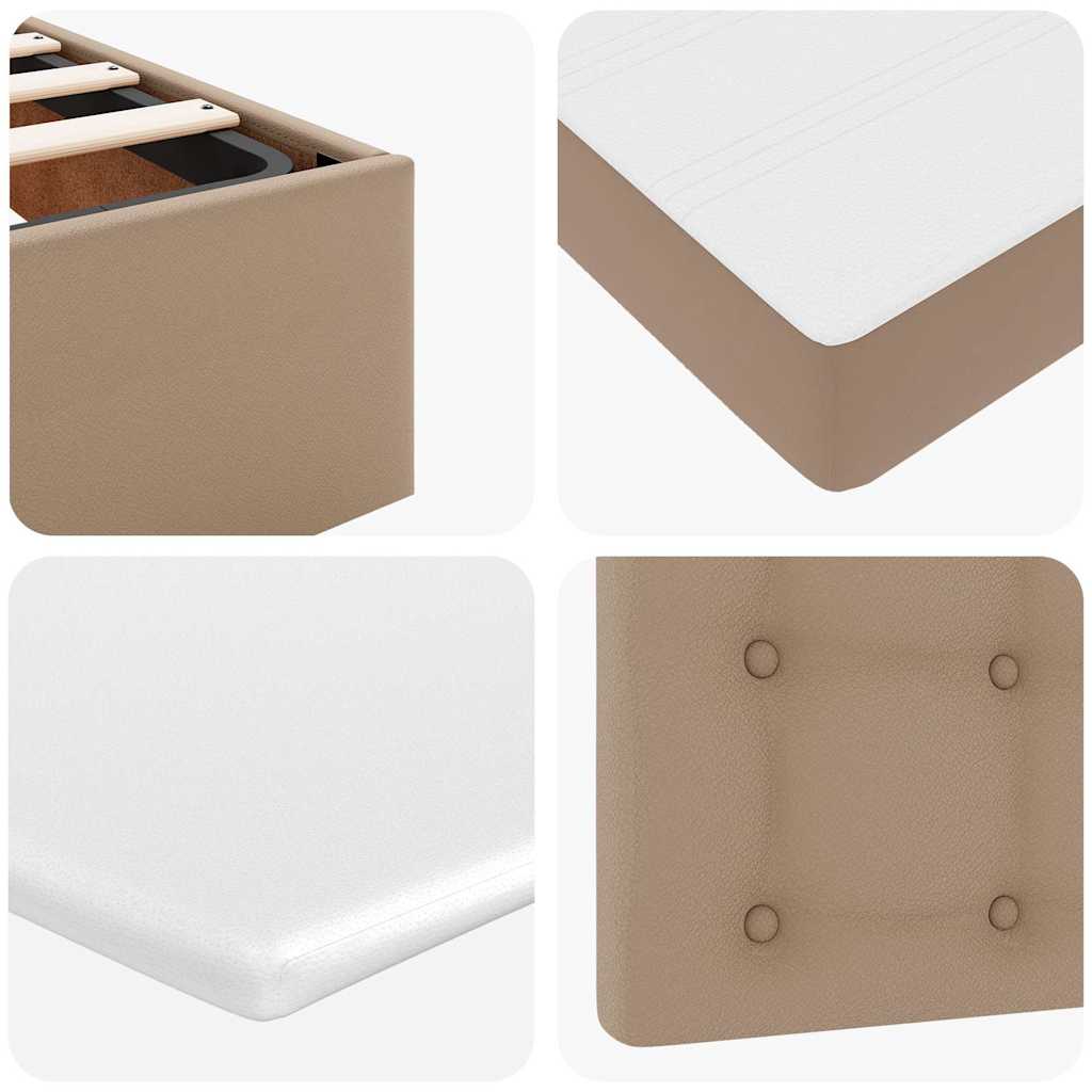 Struttura Letto Pouf con Materasso 140x200 cm Similpelle