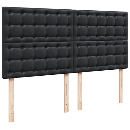 Struttura Letto Pouf con Materasso Nero 160x200 cm Similpelle | homemem39