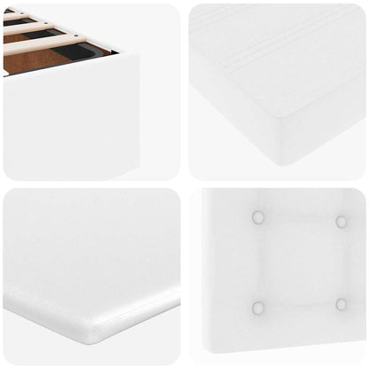 Struttura Letto Pouf con Materassi Bianco 200x200 cm Similpelle
