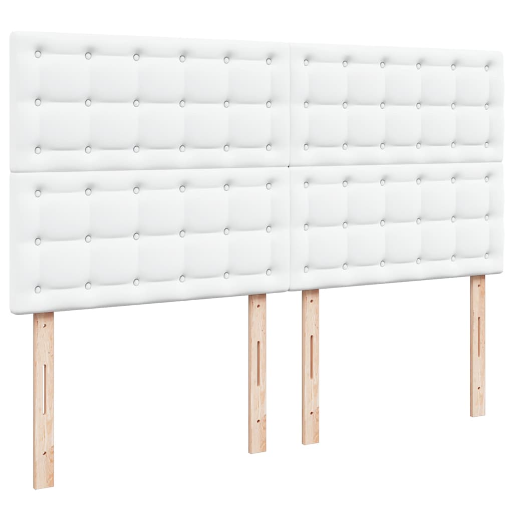 Struttura Letto Pouf con Materassi Bianco 200x200 cm Similpelle