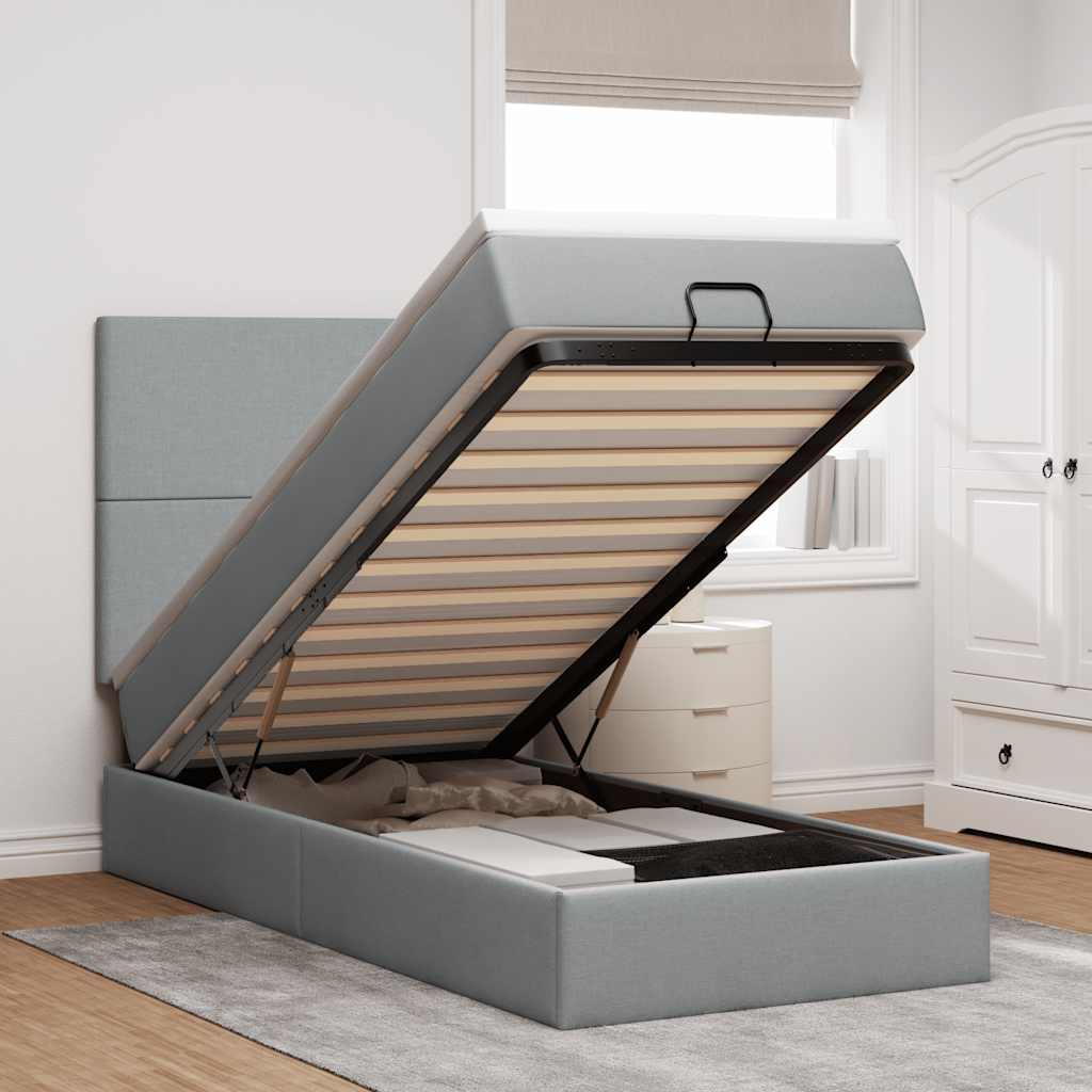 Struttura Letto Pouf con Materasso 80x200 cm in Tessuto