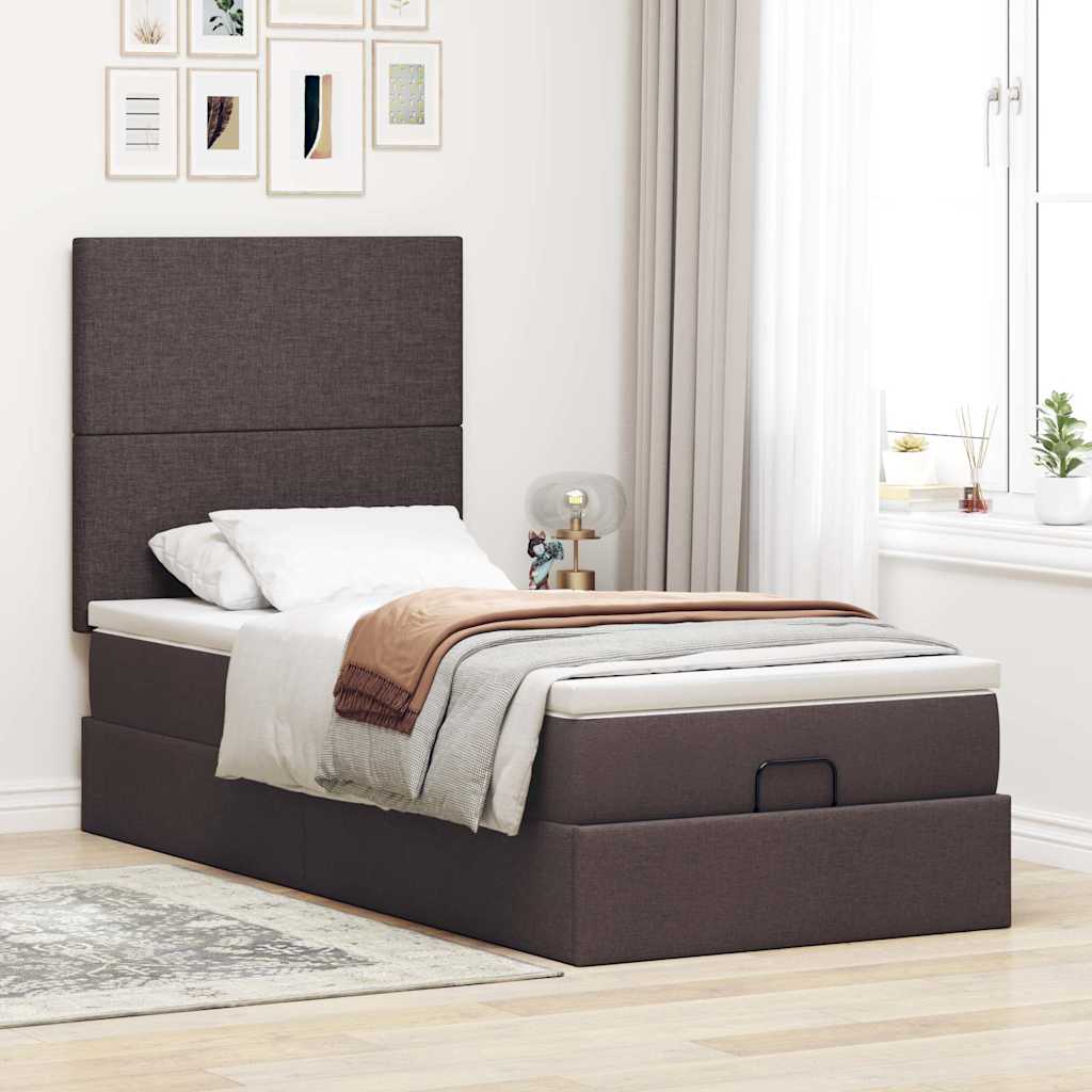 Struttura Letto Pouf con Materasso 90x190 cm in Tessuto