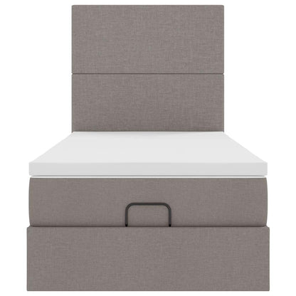 Struttura Letto Pouf con Materasso Tortora 90x190 cm in Tessuto