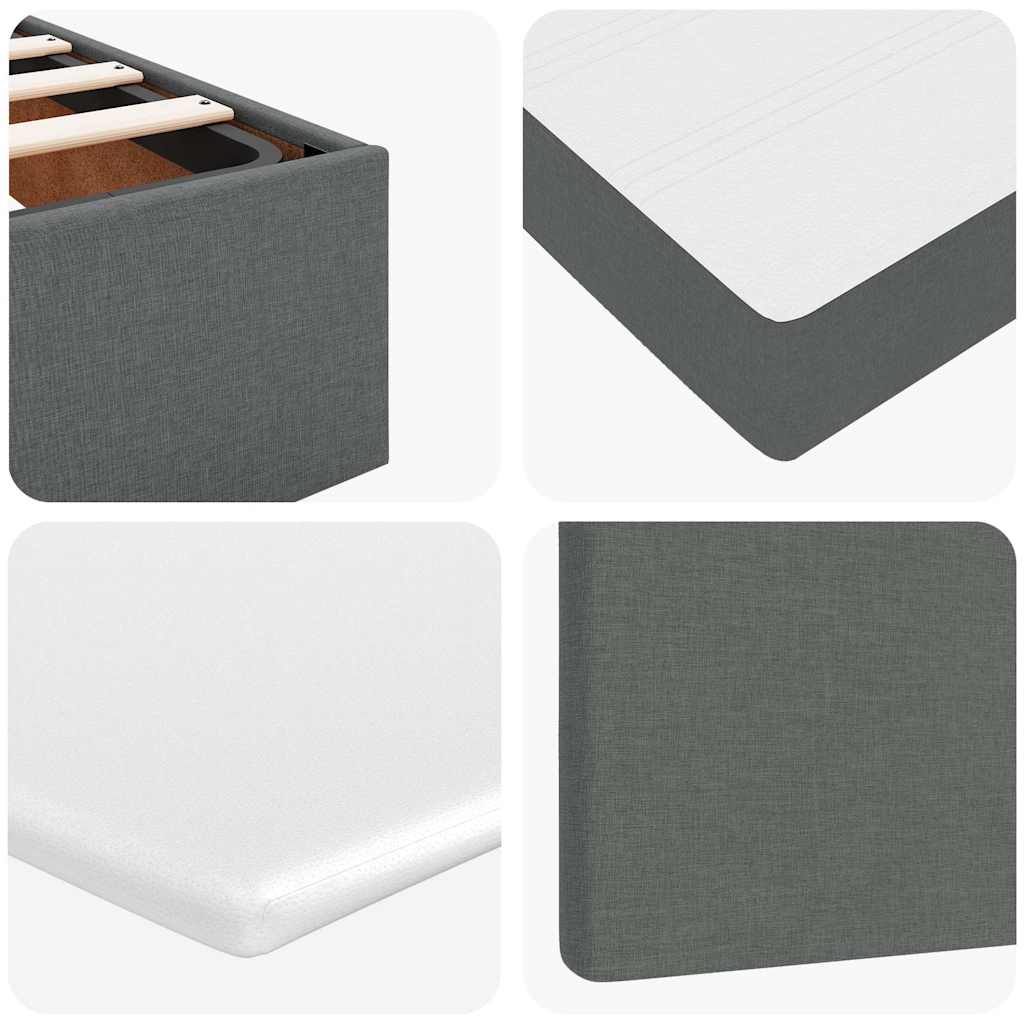 Pouf Letto con Materasso Grigio Scuro 90x200 cm in Tessuto | homemem39
