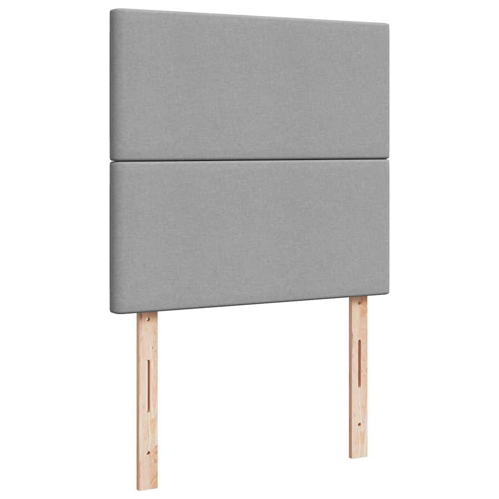 Pouf Letto con Materasso Grigio Chiaro 100x200 cm in Tessuto - homemem39