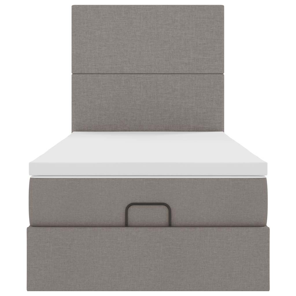 Pouf Letto con Materasso Tortora 100x200 cm in Tessuto