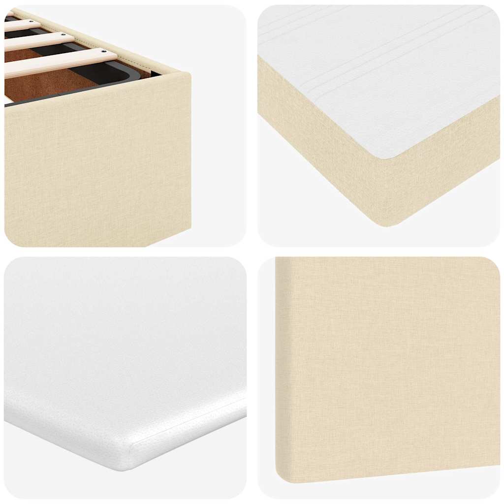 Pouf Letto con Materasso Crema 100x200 cm in Tessuto | homemem39