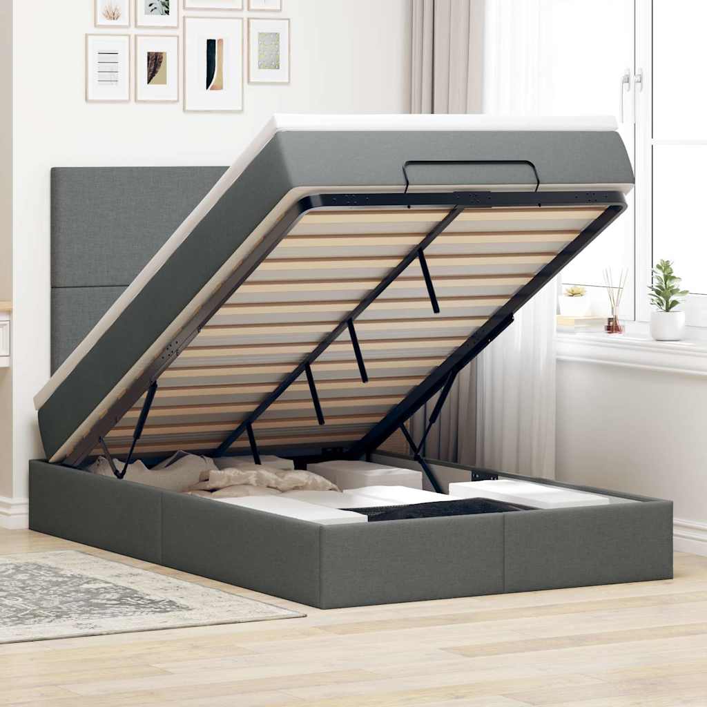 Struttura Letto Pouf con Materasso 80x200 cm in Tessuto