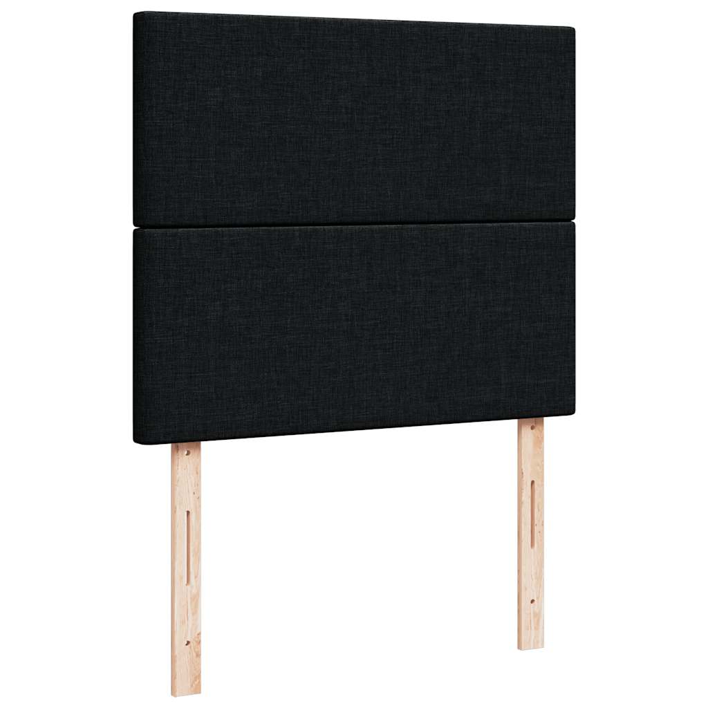 Struttura Letto Pouf con Materasso Nero 120x190 cm in Tessuto