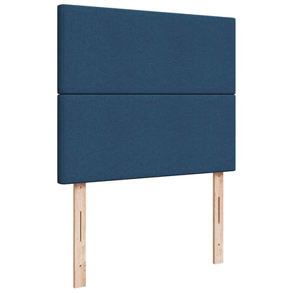 Struttura Letto Pouf con Materasso Blu 120x190 cm in Tessuto