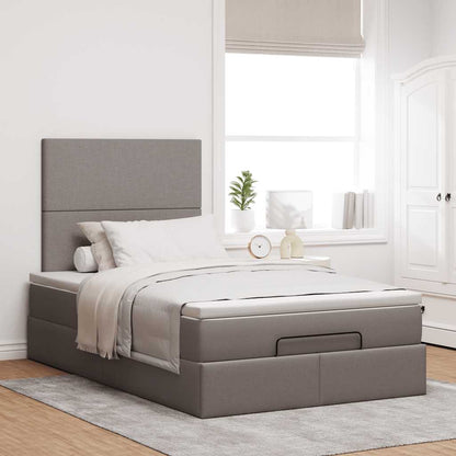Struttura Letto Pouf con Materasso Tortora 120x200cm in Tessuto | homemem39