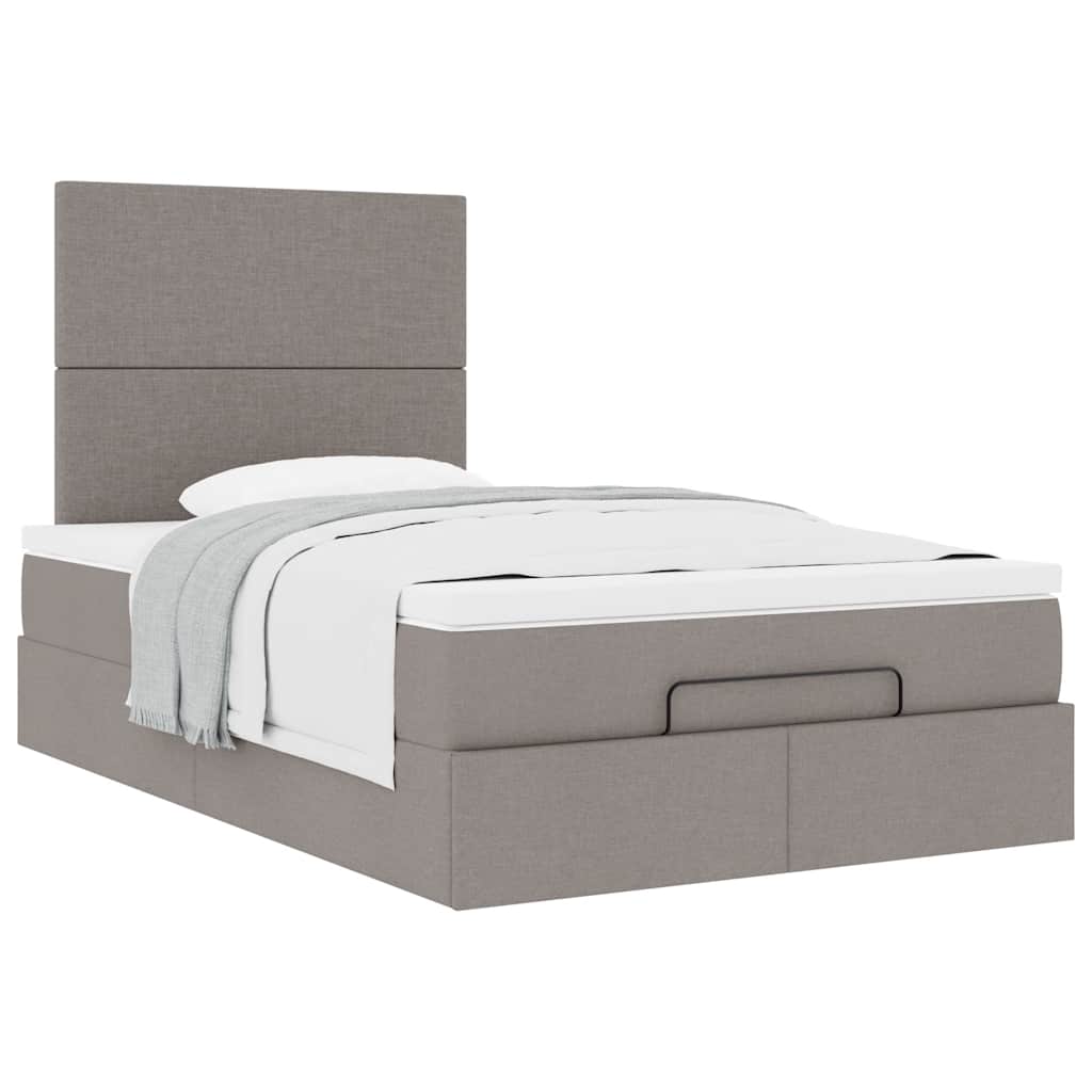 Struttura Letto Pouf con Materasso Tortora 120x200cm in Tessuto | homemem39