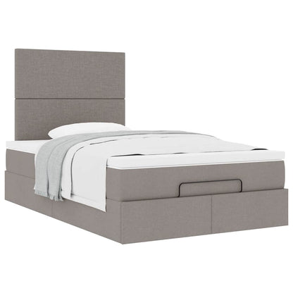 Struttura Letto Pouf con Materasso Tortora 120x200cm in Tessuto | homemem39