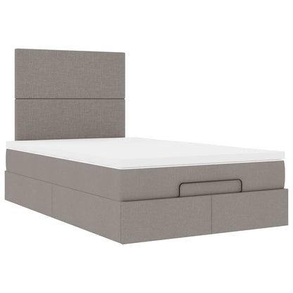 Struttura Letto Pouf con Materasso Tortora 120x200cm in Tessuto | homemem39