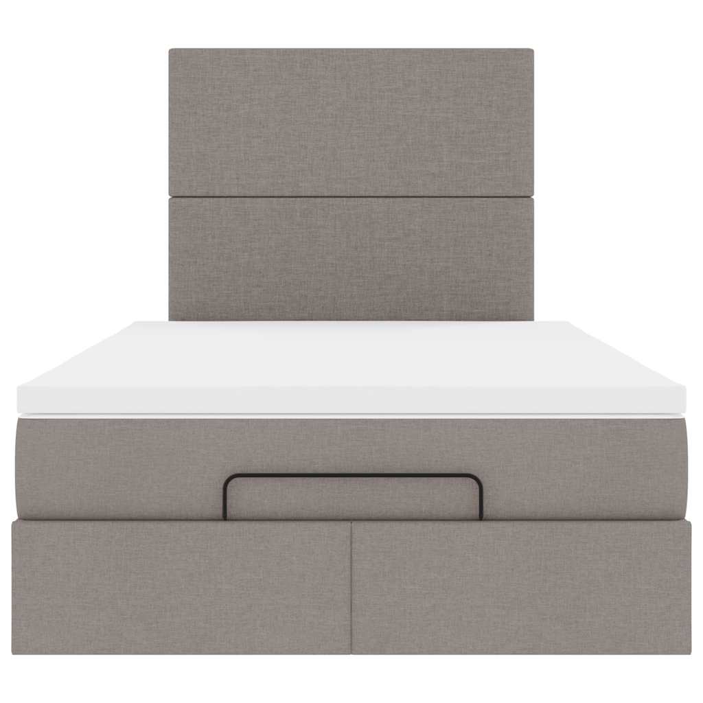 Struttura Letto Pouf con Materasso Tortora 120x200cm in Tessuto | homemem39