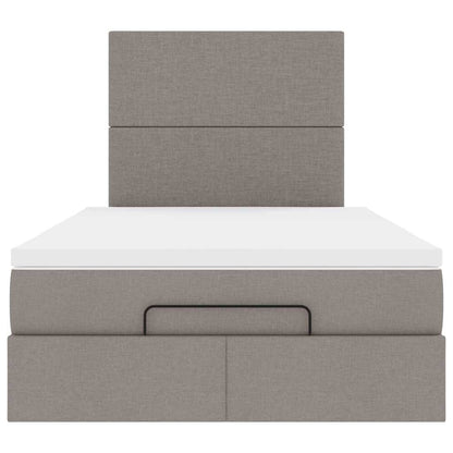 Struttura Letto Pouf con Materasso Tortora 120x200cm in Tessuto | homemem39