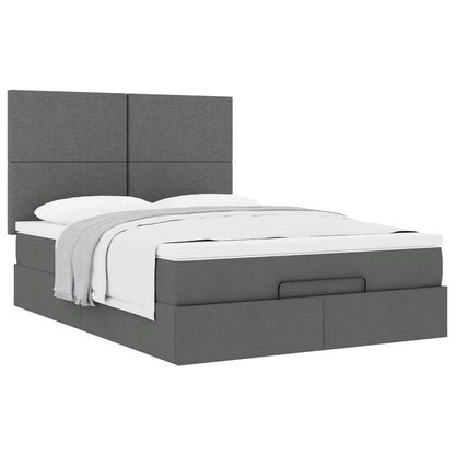 Struttura Letto Pouf con Materasso 140x190 cm in Tessuto | homemem39