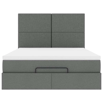 Struttura Letto Pouf con Materasso 140x190 cm in Tessuto | homemem39