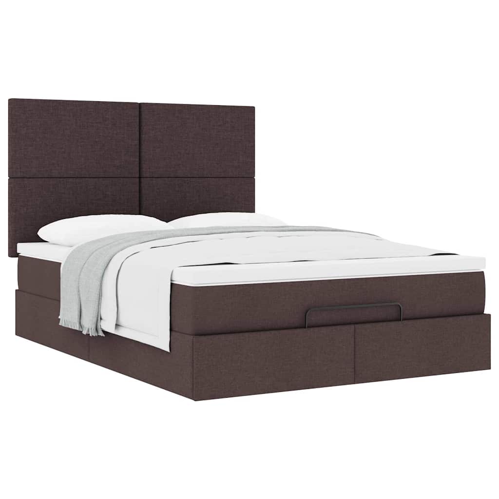 Struttura Letto Pouf con Materasso 140x190 cm in Tessuto | homemem39