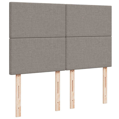 Struttura Letto Pouf con Materasso Tortora 140x190 cm Tessuto