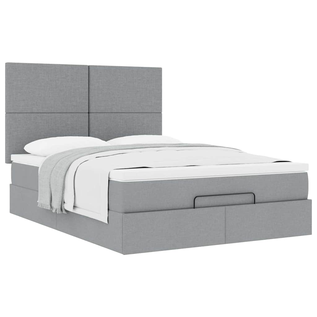 Struttura Letto Pouf con Materasso 140x200 cm in Tessuto | homemem39