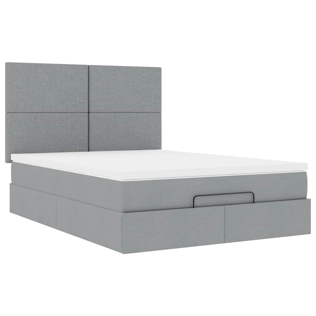 Struttura Letto Pouf con Materasso 140x200 cm in Tessuto | homemem39