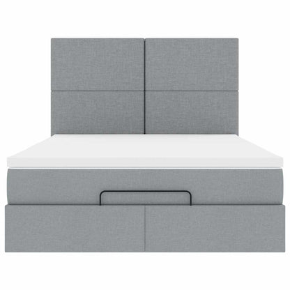 Struttura Letto Pouf con Materasso 140x200 cm in Tessuto | homemem39