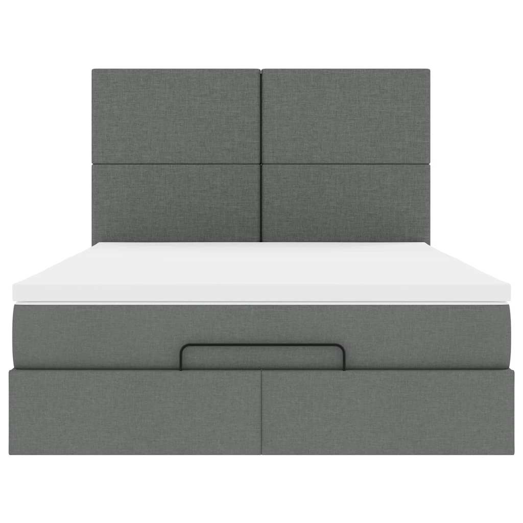 Struttura Letto Pouf con Materasso 140x200 cm in Tessuto