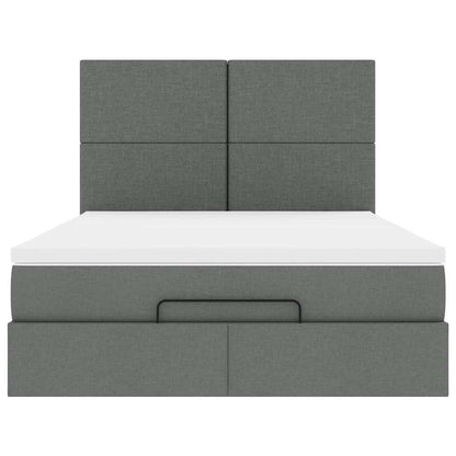 Struttura Letto Pouf con Materasso 140x200 cm in Tessuto