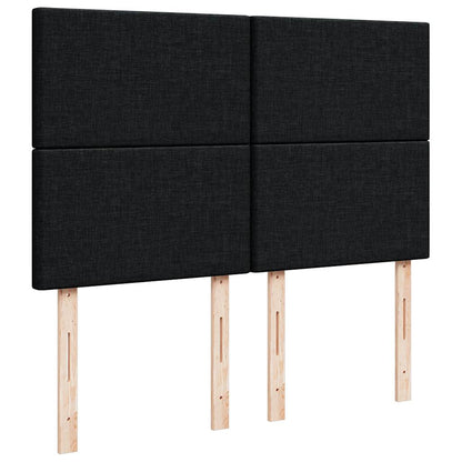 Struttura Letto Pouf con Materasso Nero 140x200 cm in Tessuto | homemem39