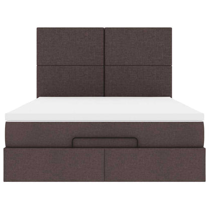 Struttura Letto Pouf con Materasso 140x200 cm in Tessuto