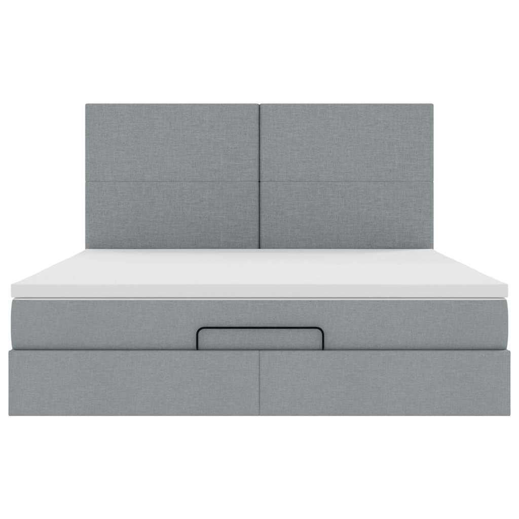 Struttura Letto Pouf con Materasso 160x200 cm in Tessuto | homemem39
