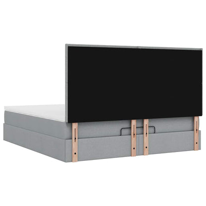 Struttura Letto Pouf con Materasso 160x200 cm in Tessuto | homemem39