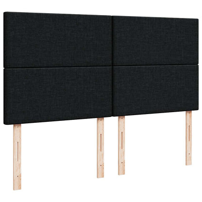 Struttura Letto Pouf con Materasso Nero 160x200 cm in Tessuto | homemem39