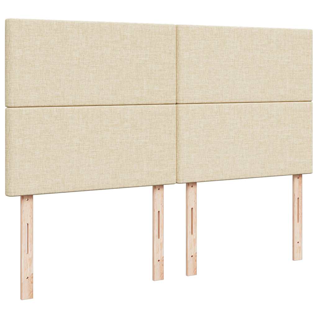 Struttura Letto Pouf con Materasso Crema 160x200 cm in Tessuto | homemem39