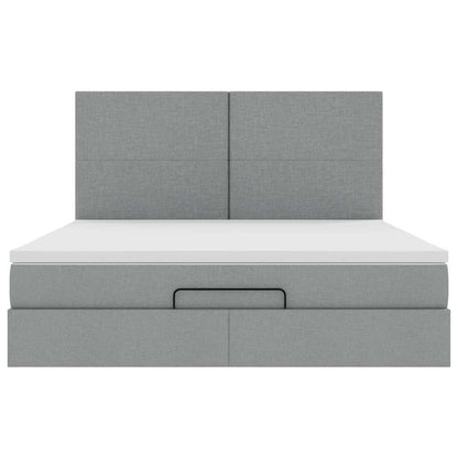 Struttura Letto Pouf con Materasso 180x200 cm in Tessuto