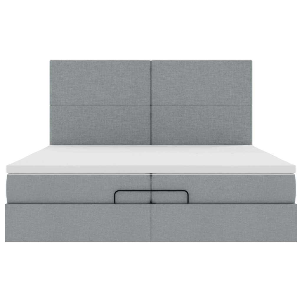 Struttura Letto Pouf con Materassi 200x200 cm in Tessuto | homemem39