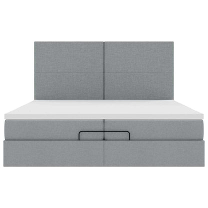 Struttura Letto Pouf con Materassi 200x200 cm in Tessuto | homemem39