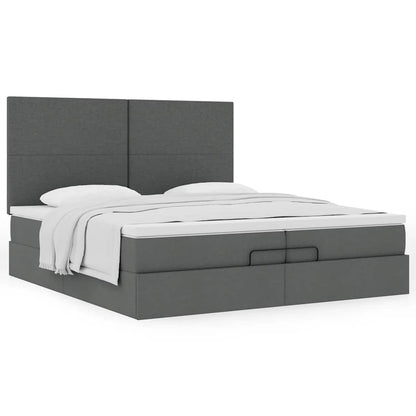 Struttura Letto Pouf con Materassi 200x200 cm in Tessuto | homemem39
