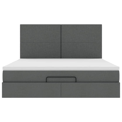 Struttura Letto Pouf con Materassi 200x200 cm in Tessuto | homemem39
