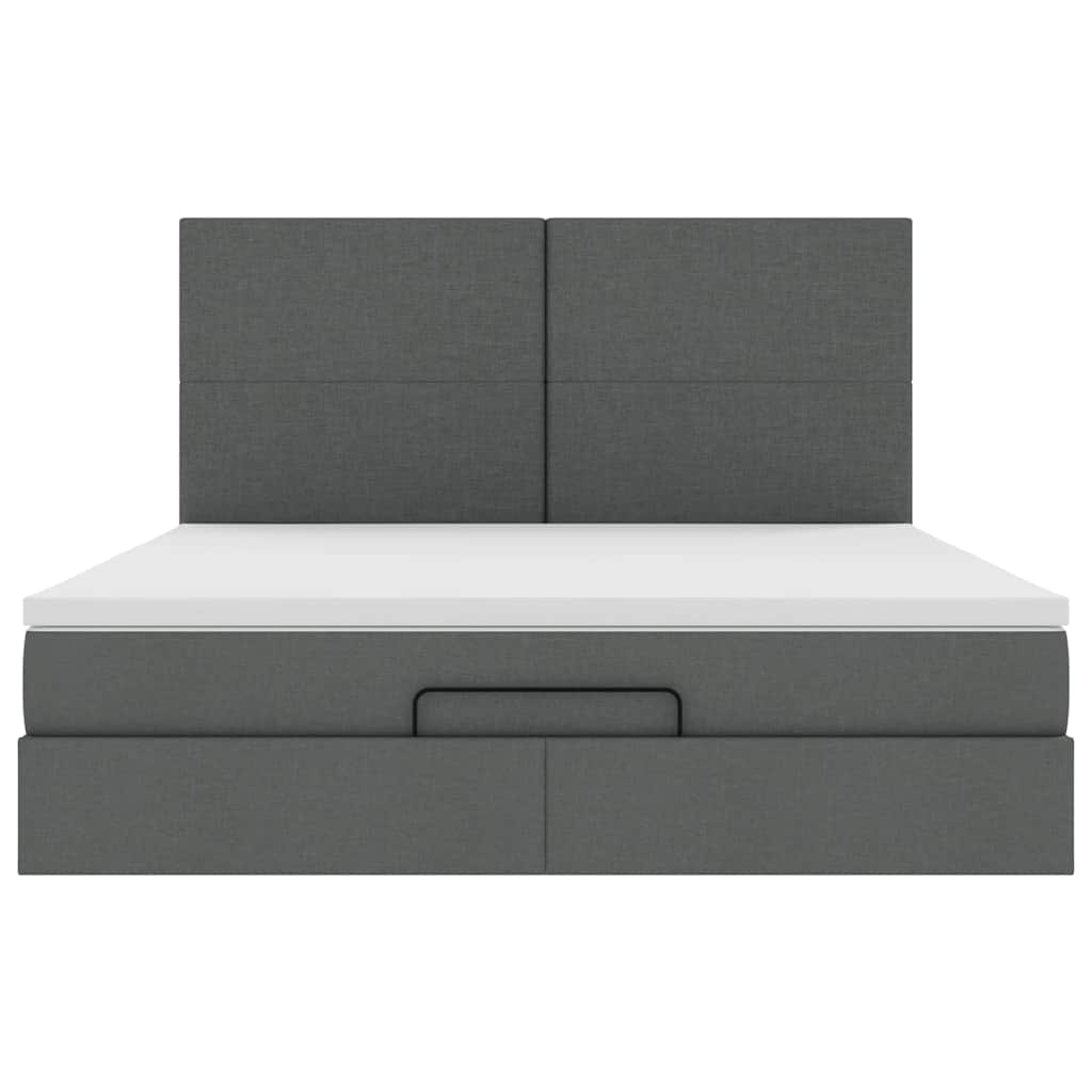 Struttura Letto Pouf con Materassi 200x200 cm in Tessuto