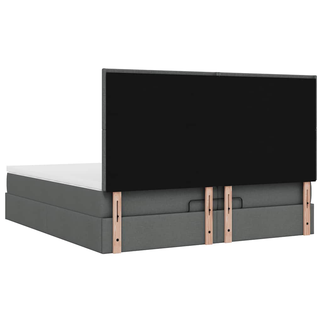 Struttura Letto Pouf con Materassi 200x200 cm in Tessuto | homemem39