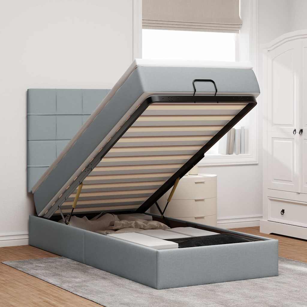 Struttura Letto Pouf con Materasso 80x200 cm in Tessuto