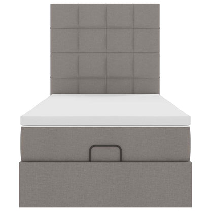 Struttura Letto Pouf con Materasso Tortora 80x200 cm in Tessuto