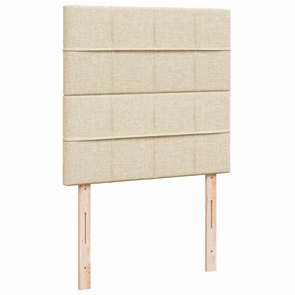 Struttura Letto Pouf con Materasso Crema 80x200 cm in Tessuto