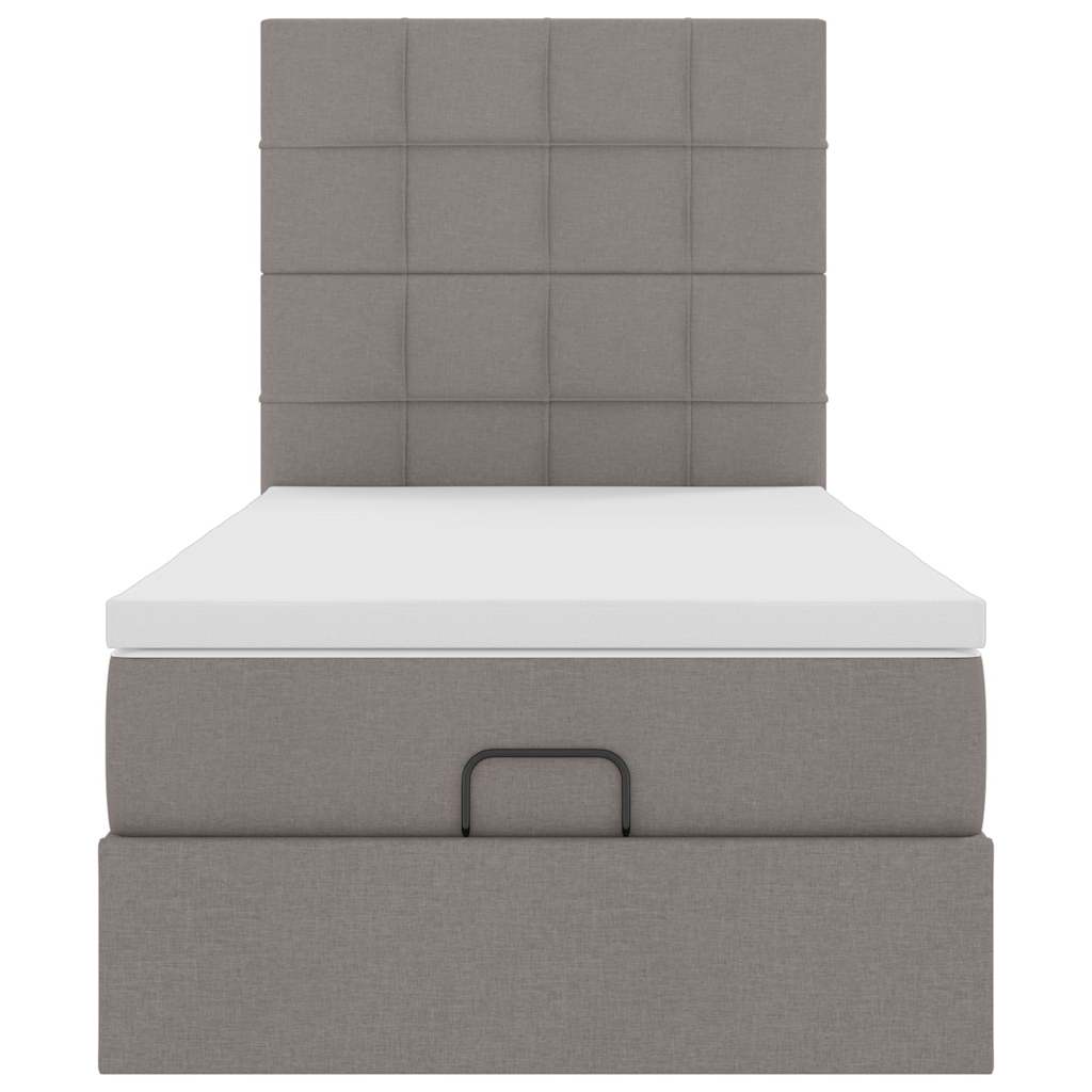 Pouf Letto con Materasso Tortora 90x200 cm in Tessuto