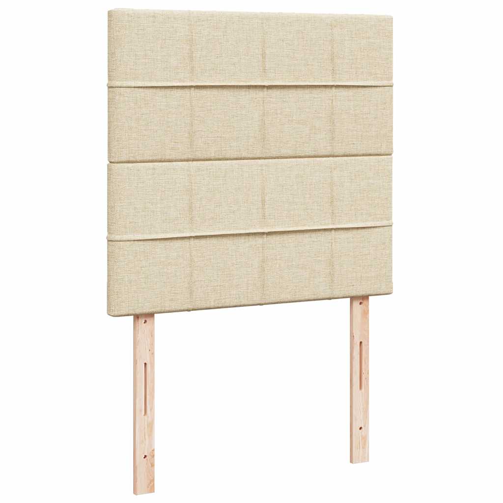 Pouf Letto con Materasso Crema 90x200 cm in Tessuto