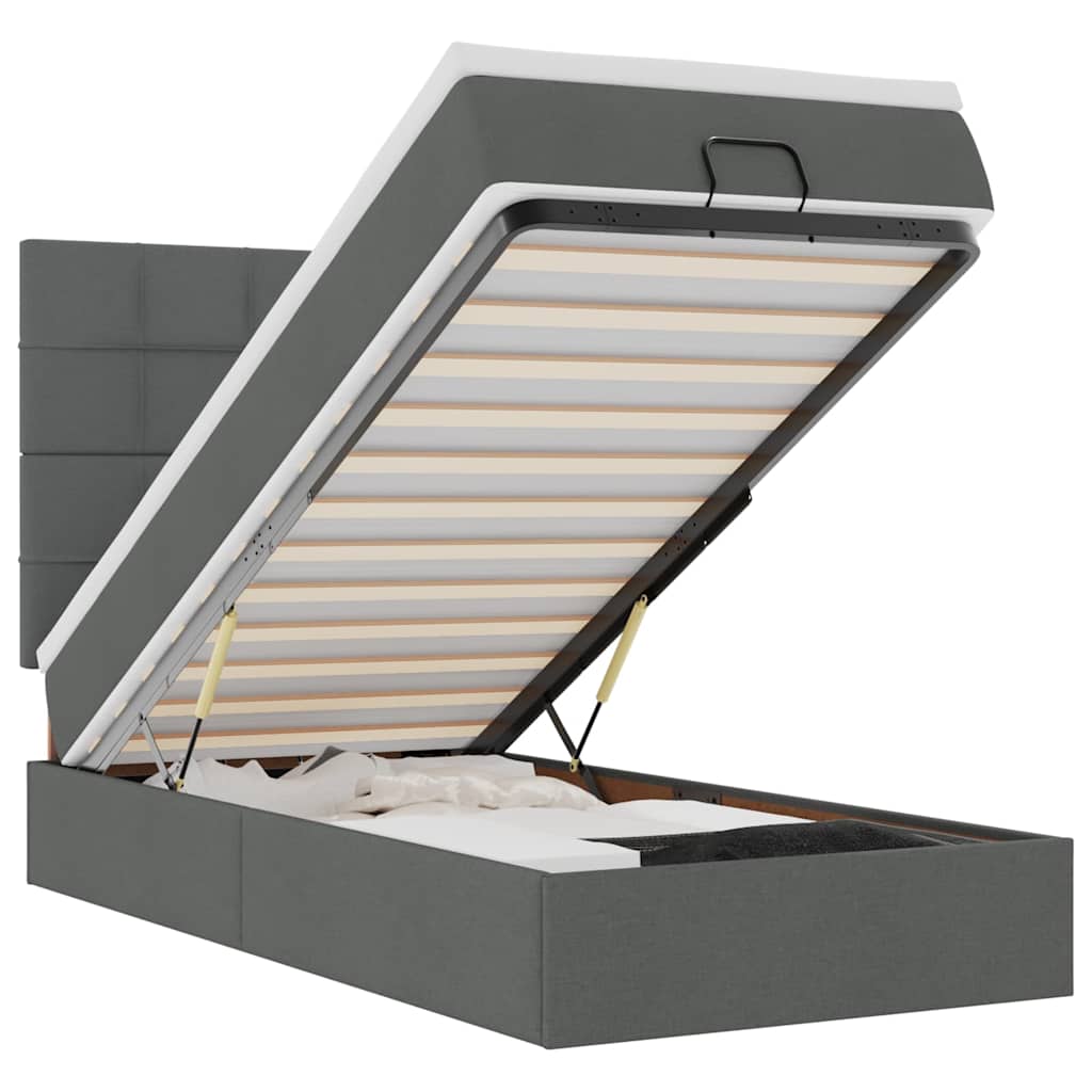 Struttura Letto Pouf con Materasso 100x200 cm in Tessuto - homemem39