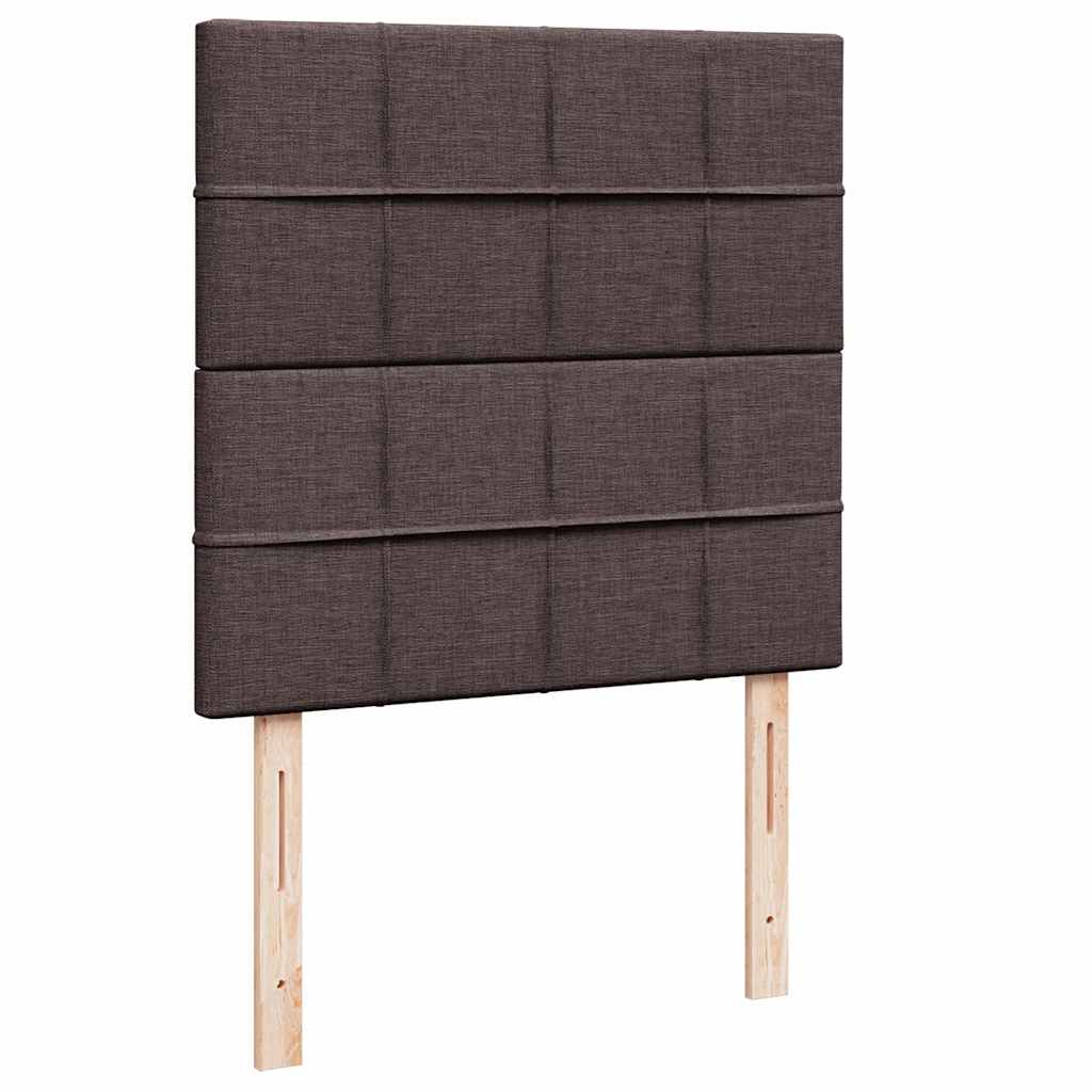 Pouf Letto con Materasso Marrone Scuro 100x200 cm in Tessuto
